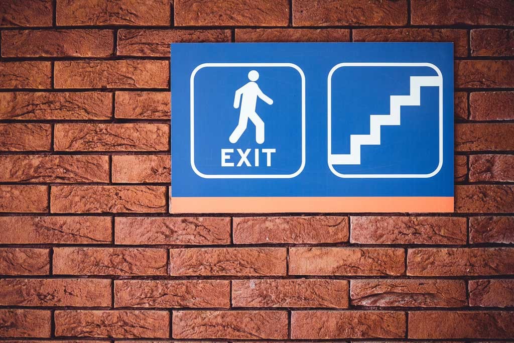 Exit Schild für Notausgang